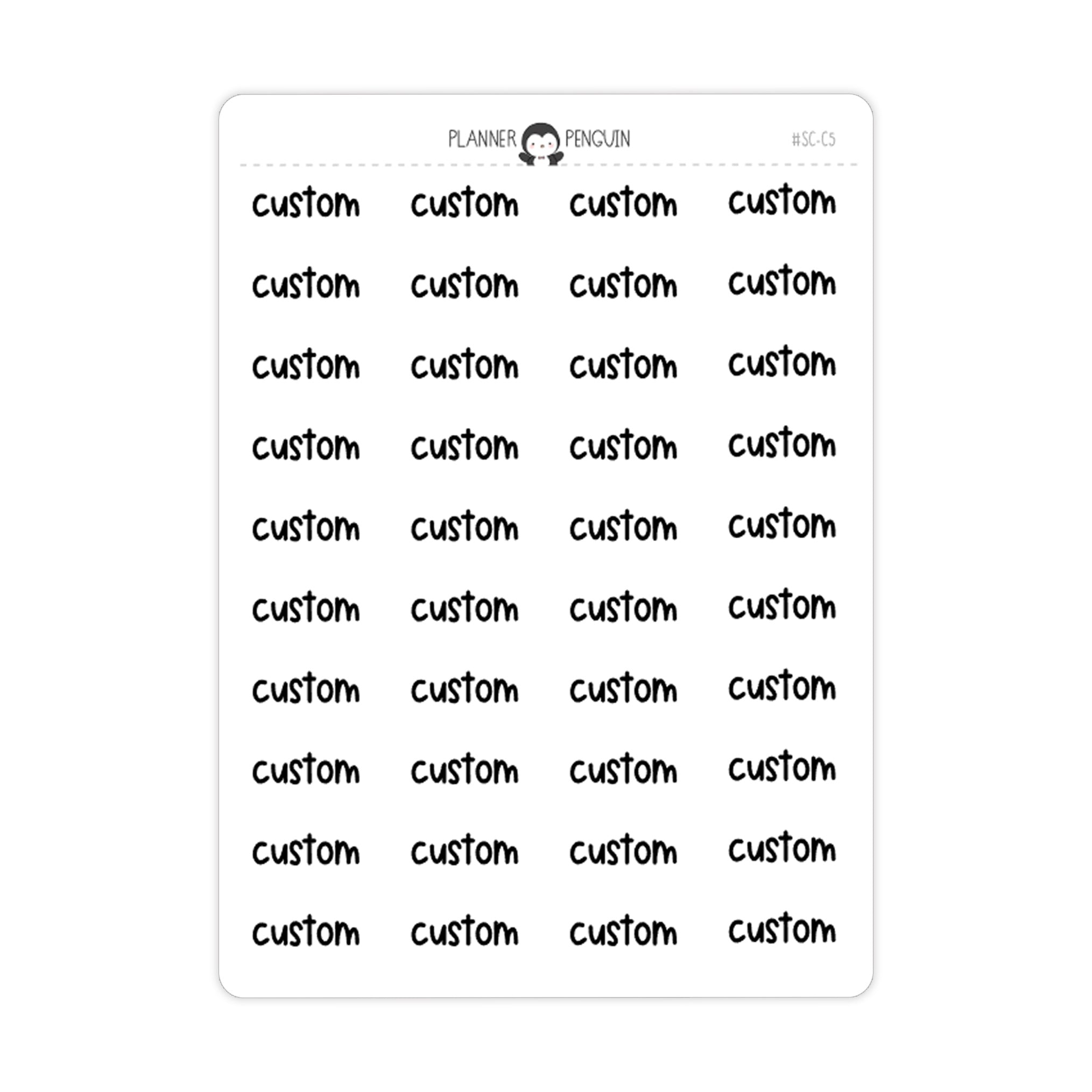 Custom Text Script Stickers | SC-C5