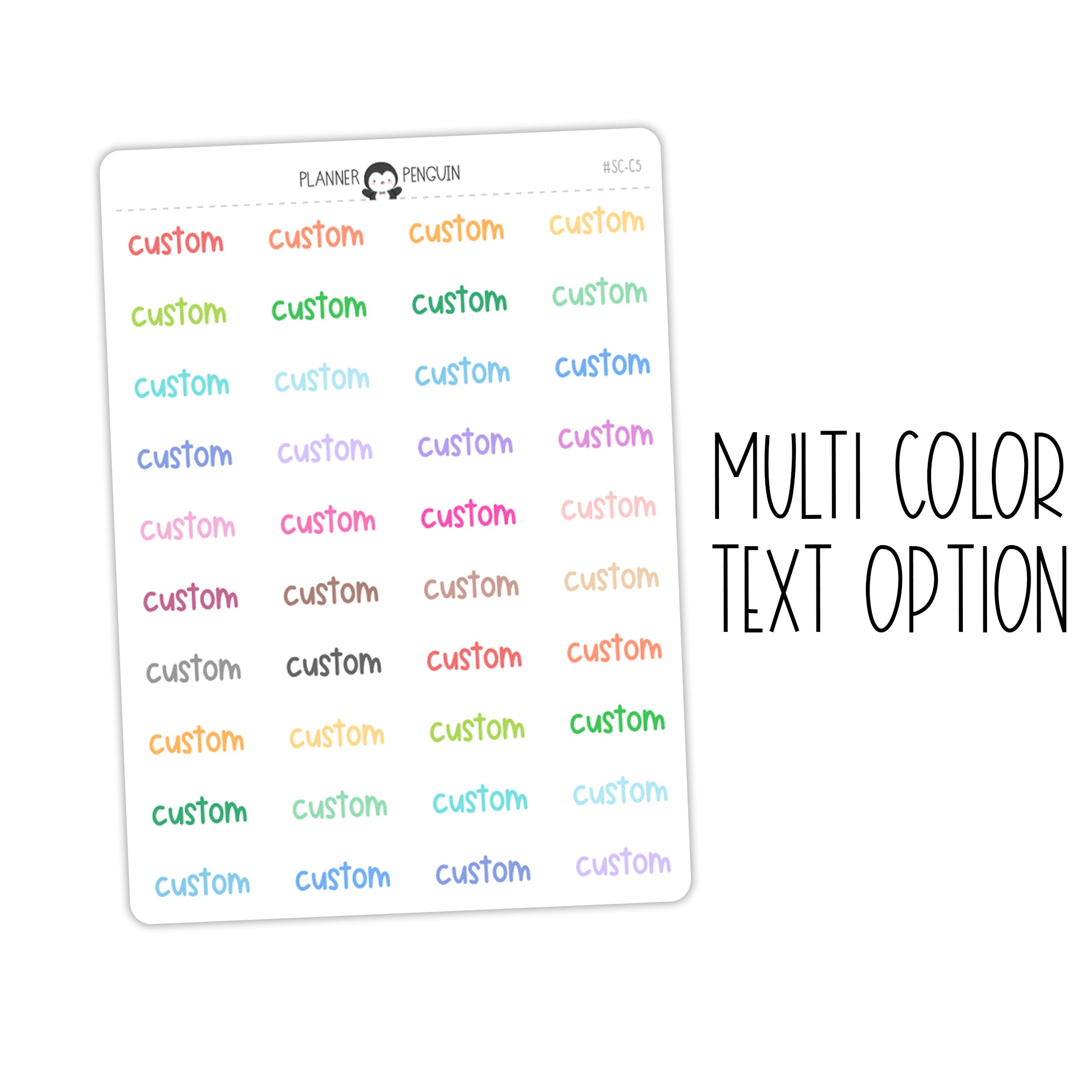 Custom Text Script Stickers | SC-C5