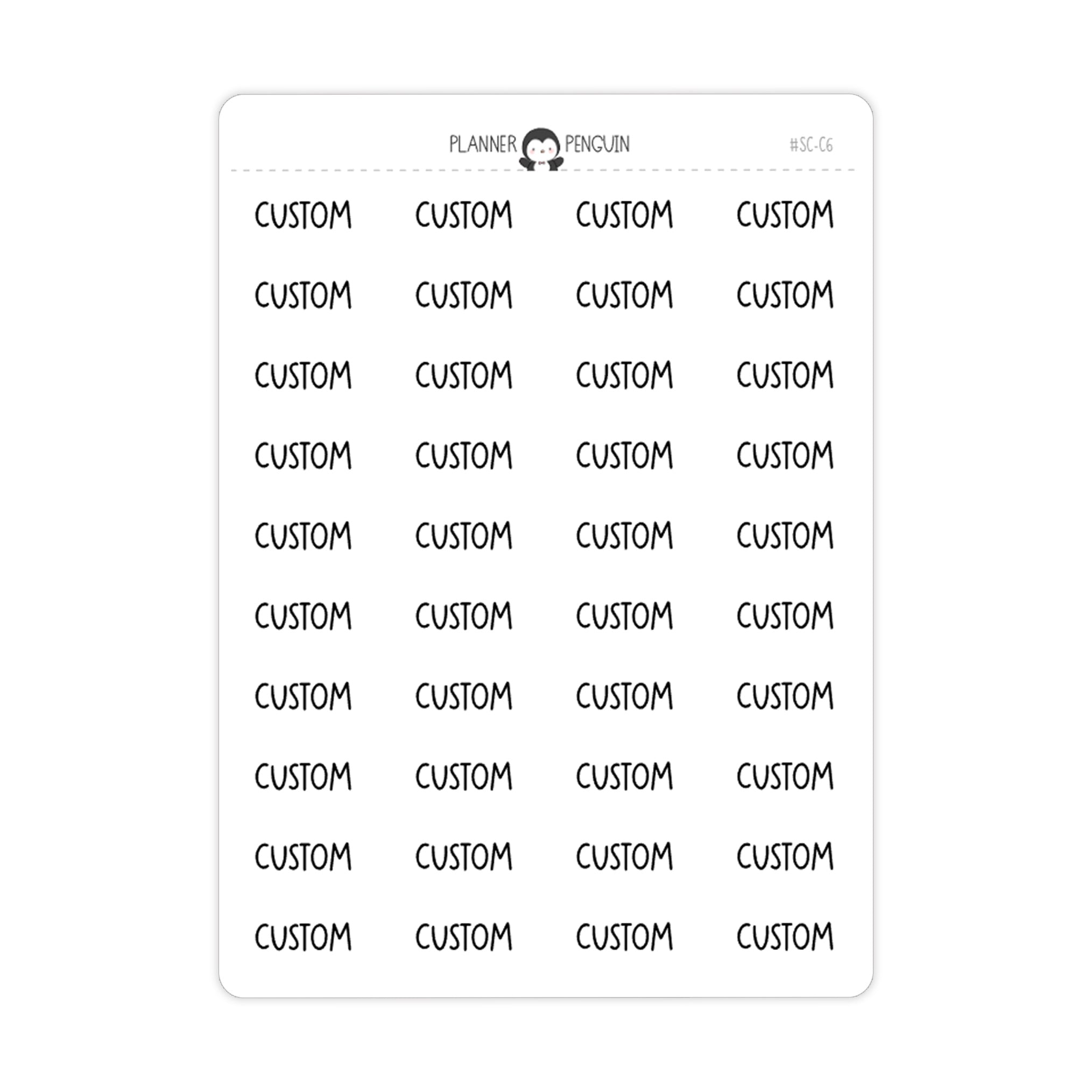 Custom Text Script Stickers | SC-C6
