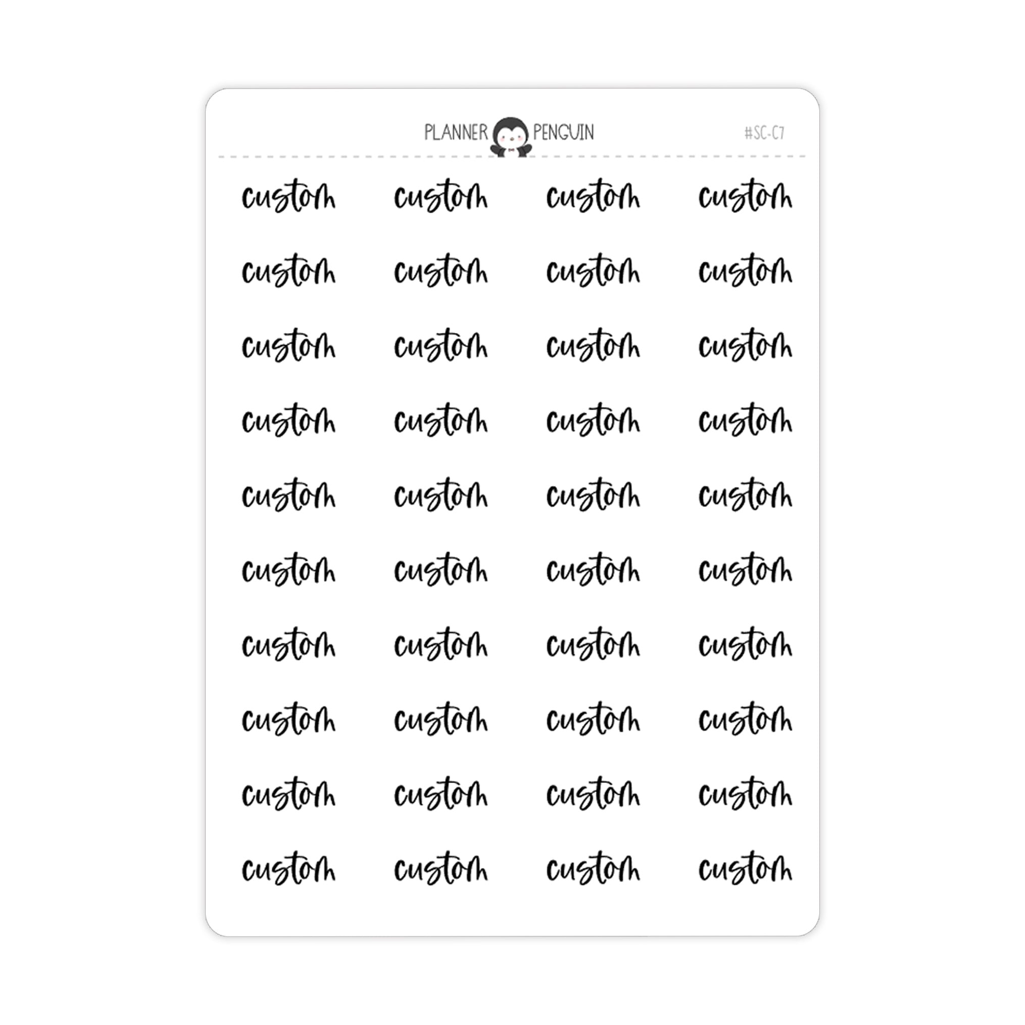 Custom Text Script Stickers | SC-C7