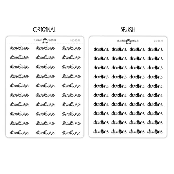Deadline Script Stickers // #SC-76