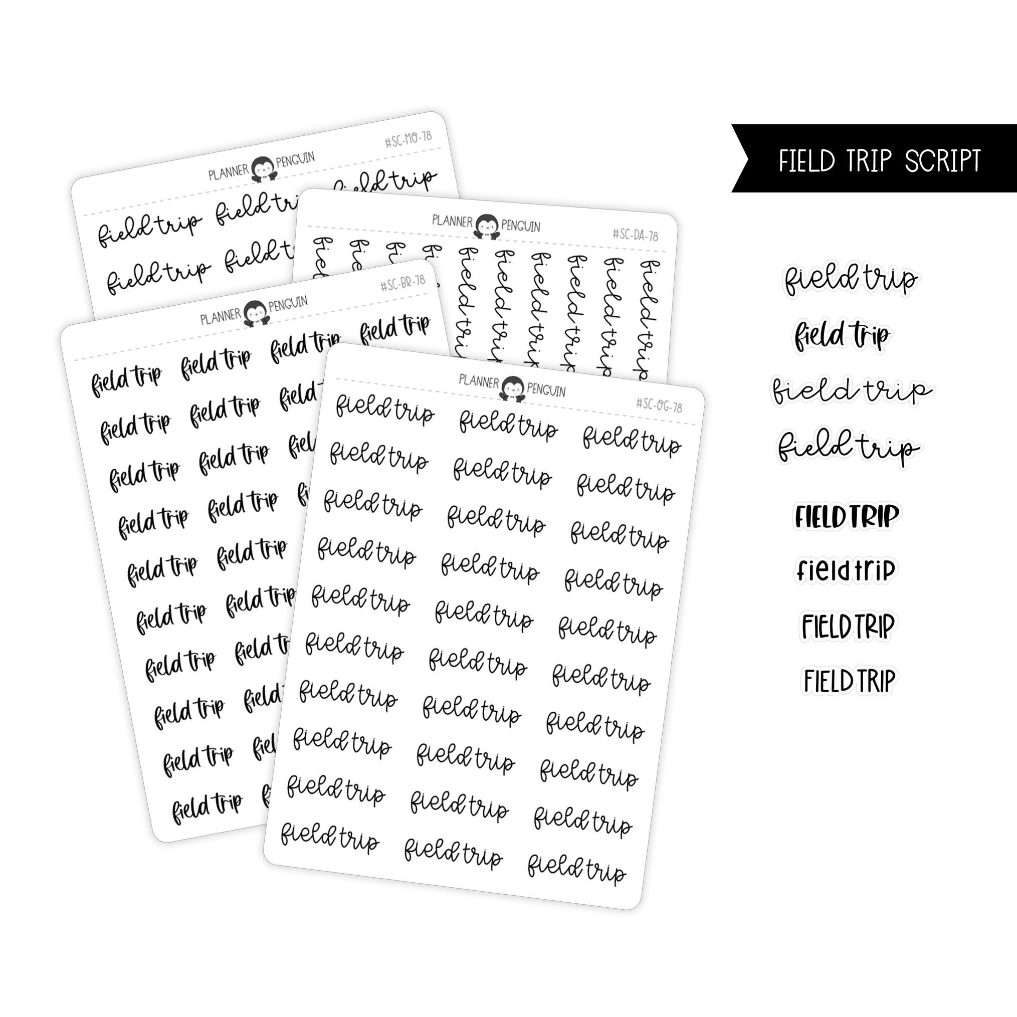 Field Trip Script Stickers // #SC-78