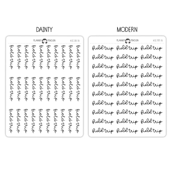 Field Trip Script Stickers // #SC-78