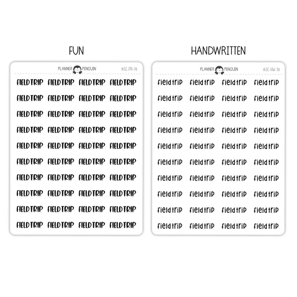 Field Trip Script Stickers // #SC-78