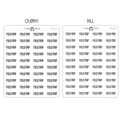 Field Trip Script Stickers // #SC-78