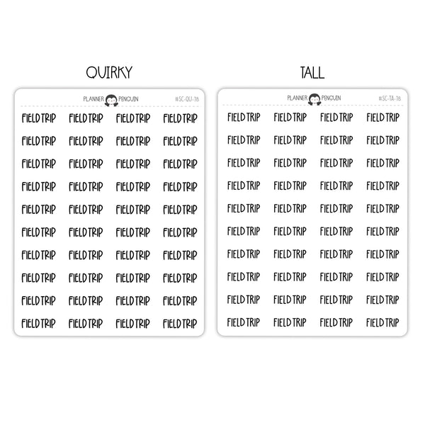Field Trip Script Stickers // #SC-78