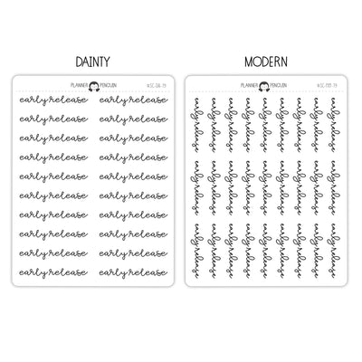 Early Release Script Stickers // #SC-79