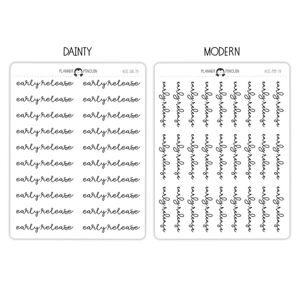 Early Release Script Stickers // #SC-79