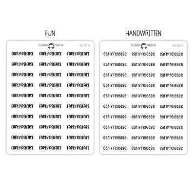 Early Release Script Stickers // #SC-79