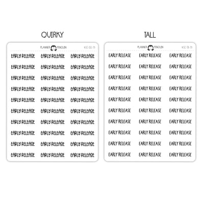 Early Release Script Stickers // #SC-79