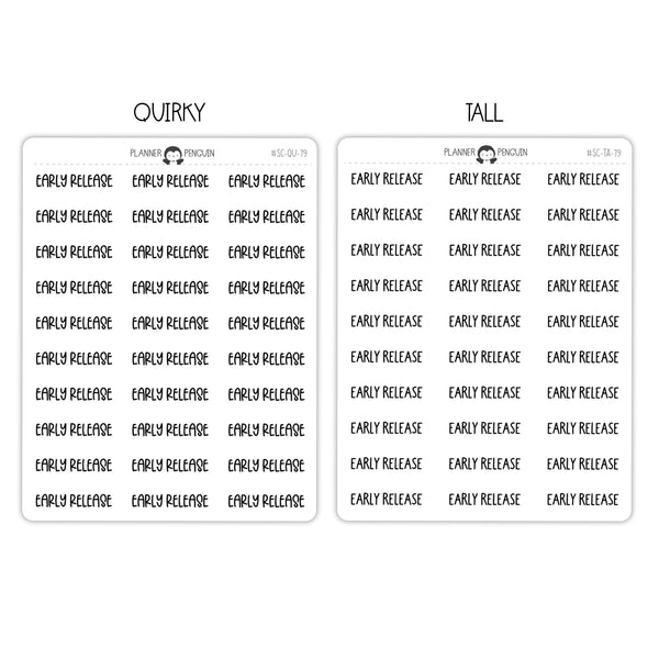 Early Release Script Stickers // #SC-79