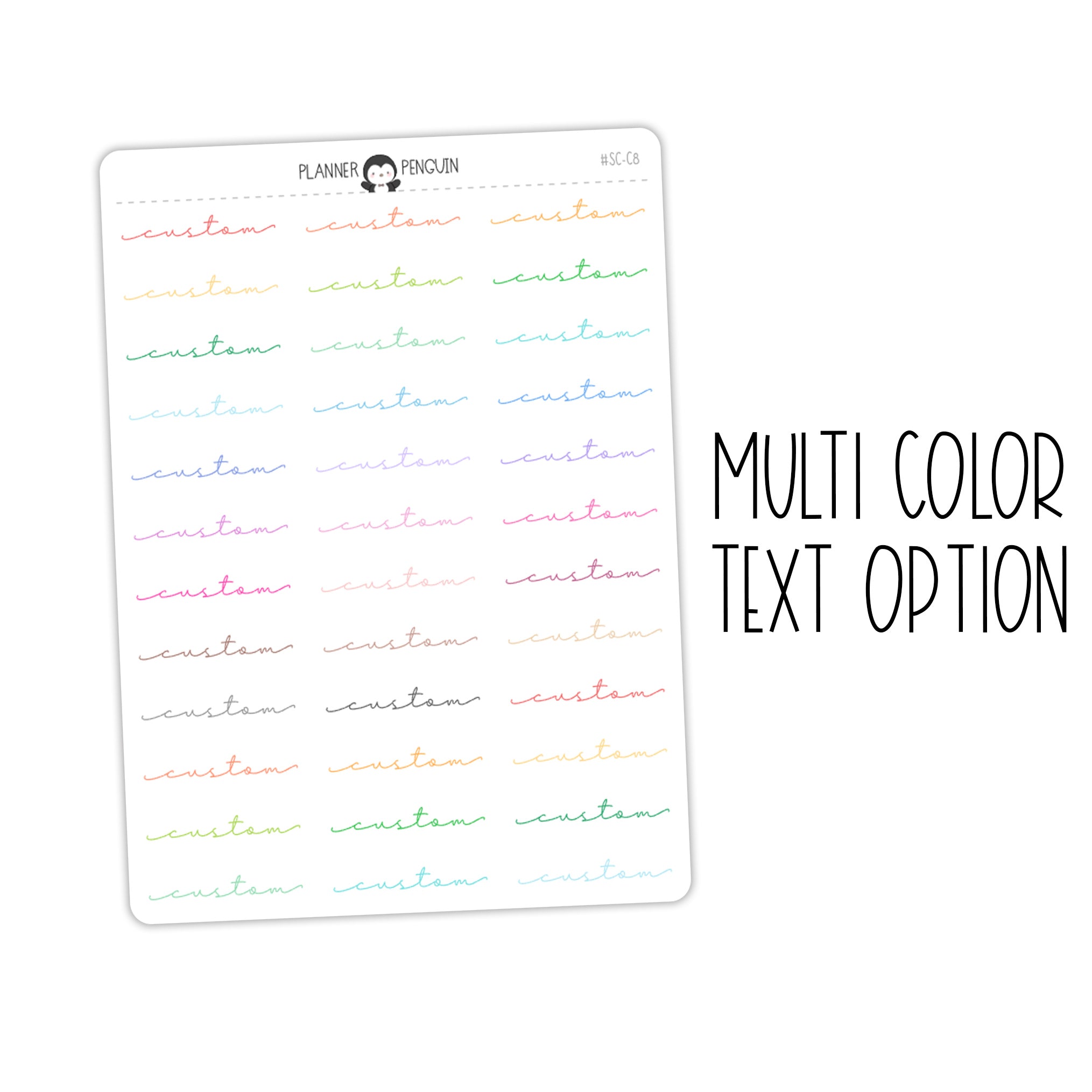 Custom Text Script Stickers | SC-C8