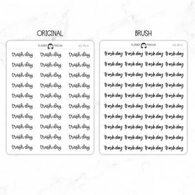 Trash Day Script Stickers // #SC-81