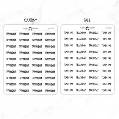 Trash Day Script Stickers // #SC-81