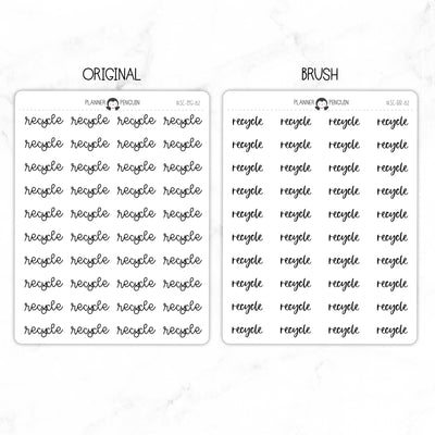 Recycle Script Stickers // #SC-82