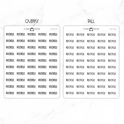 Recycle Script Stickers // #SC-82