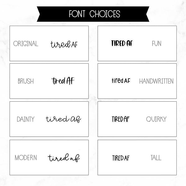 Tired AF Script Stickers // #SC-83