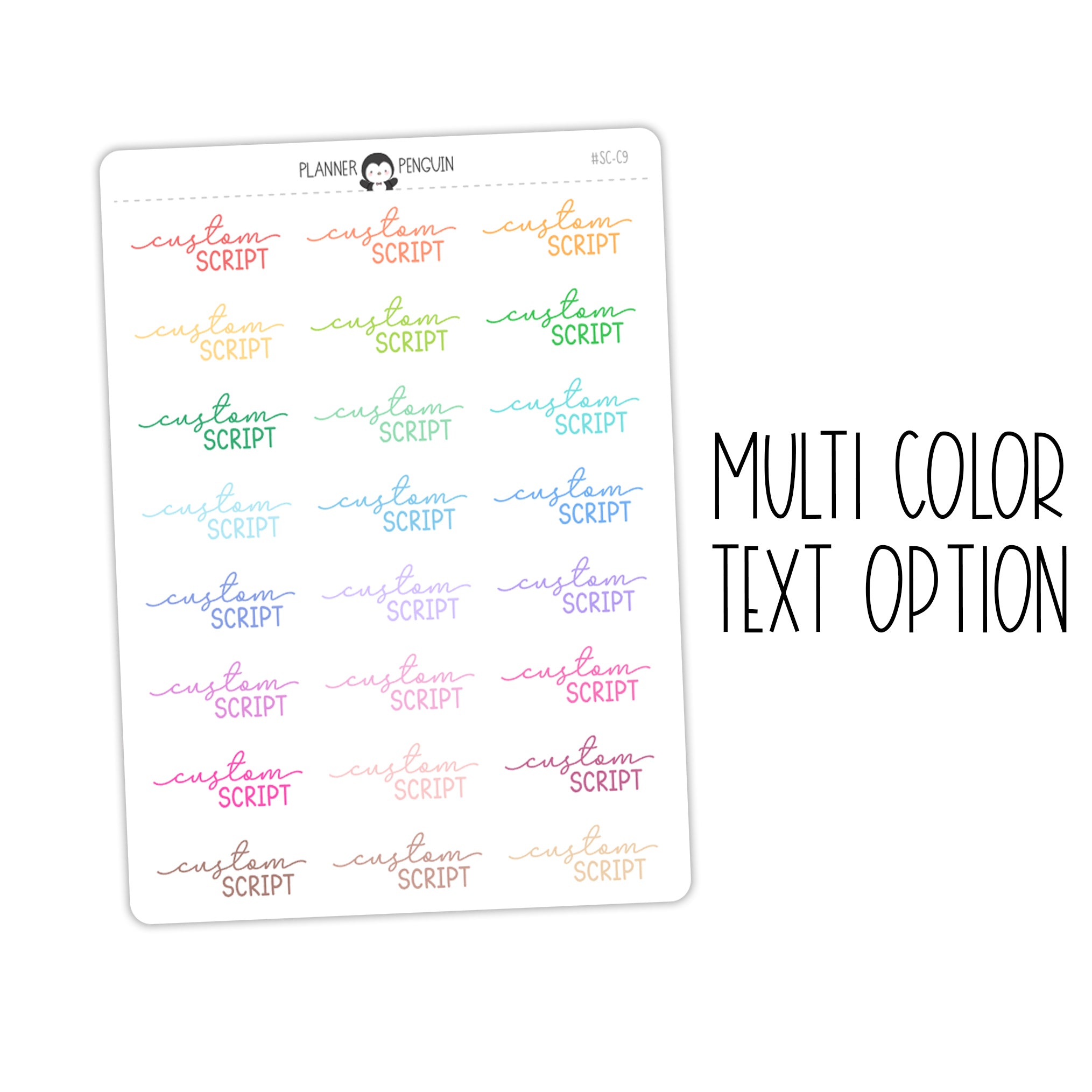 Custom Script Text Stickers | SC-C9