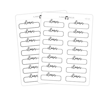 CleanScript Quarter Label Box Planner Stickers // #TB-10