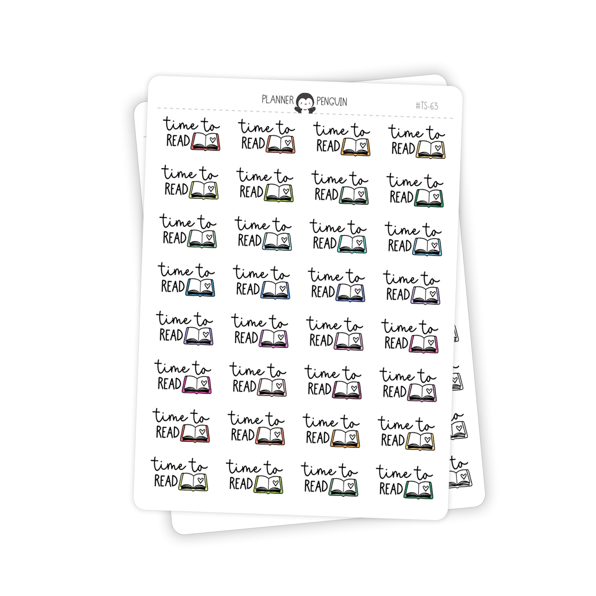 Time To Read - Icon Script Stickers // #TS-63