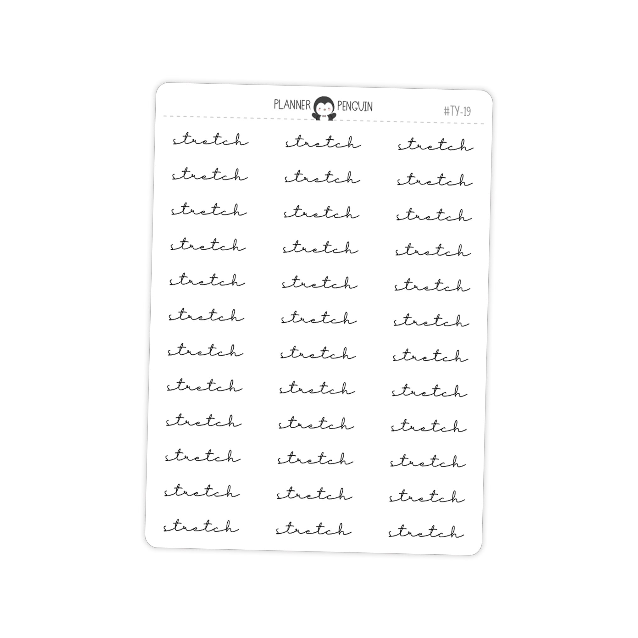 Stretch Workout Fitness Typography stickers