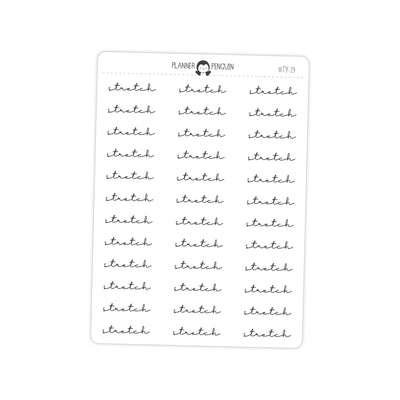 Stretch Workout Fitness Typography stickers// #TY-19