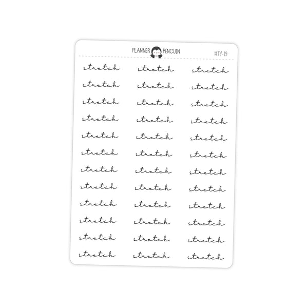 Stretch Workout Fitness Typography stickers// #TY-19