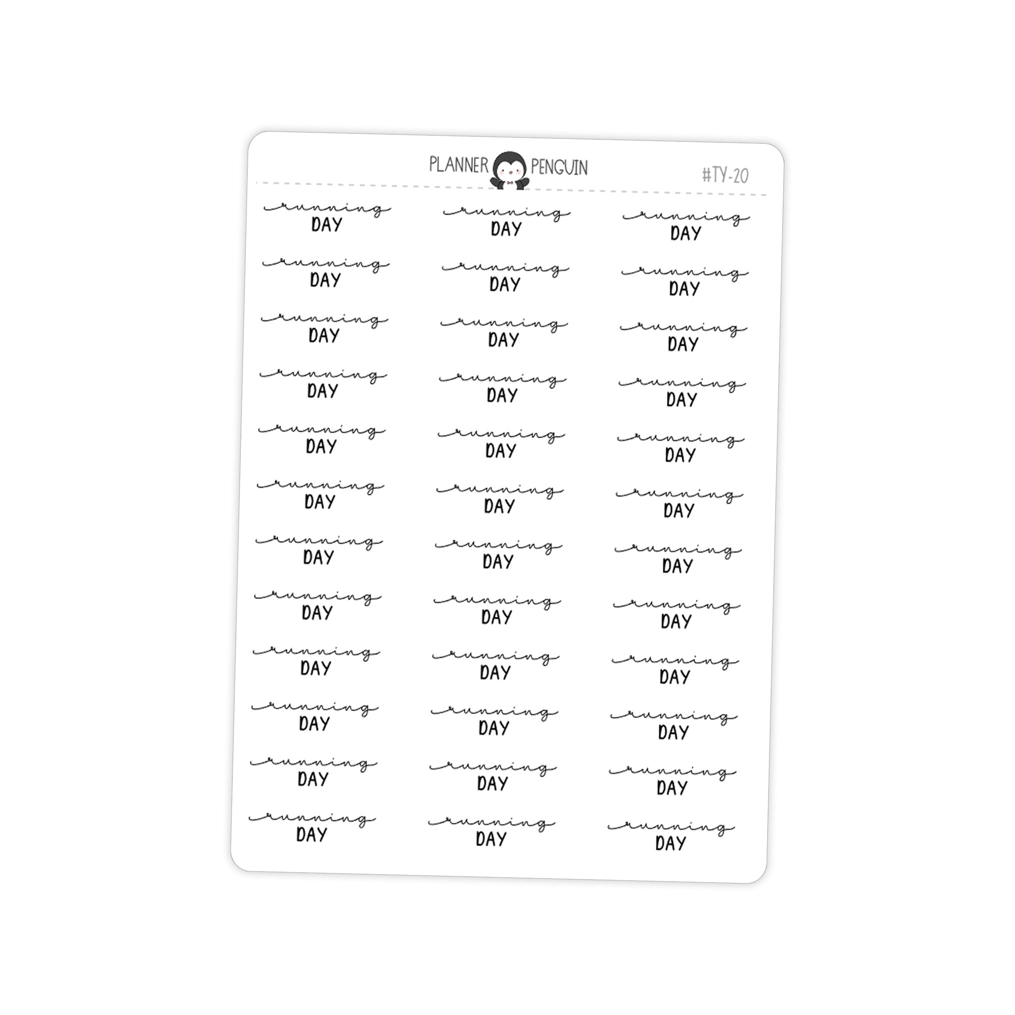 Running Day Workout Fitness Typography stickers