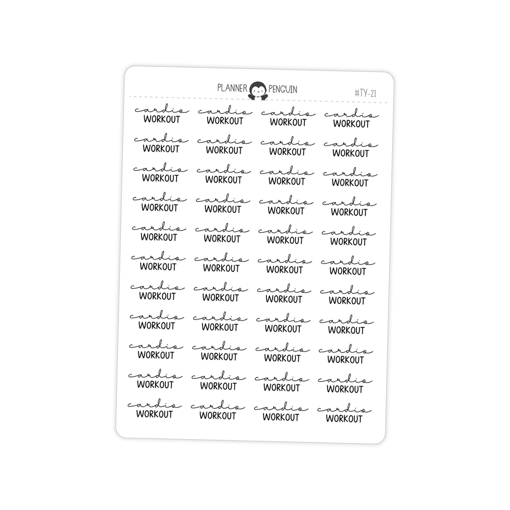 Cardio Workout Fitness Typography stickers