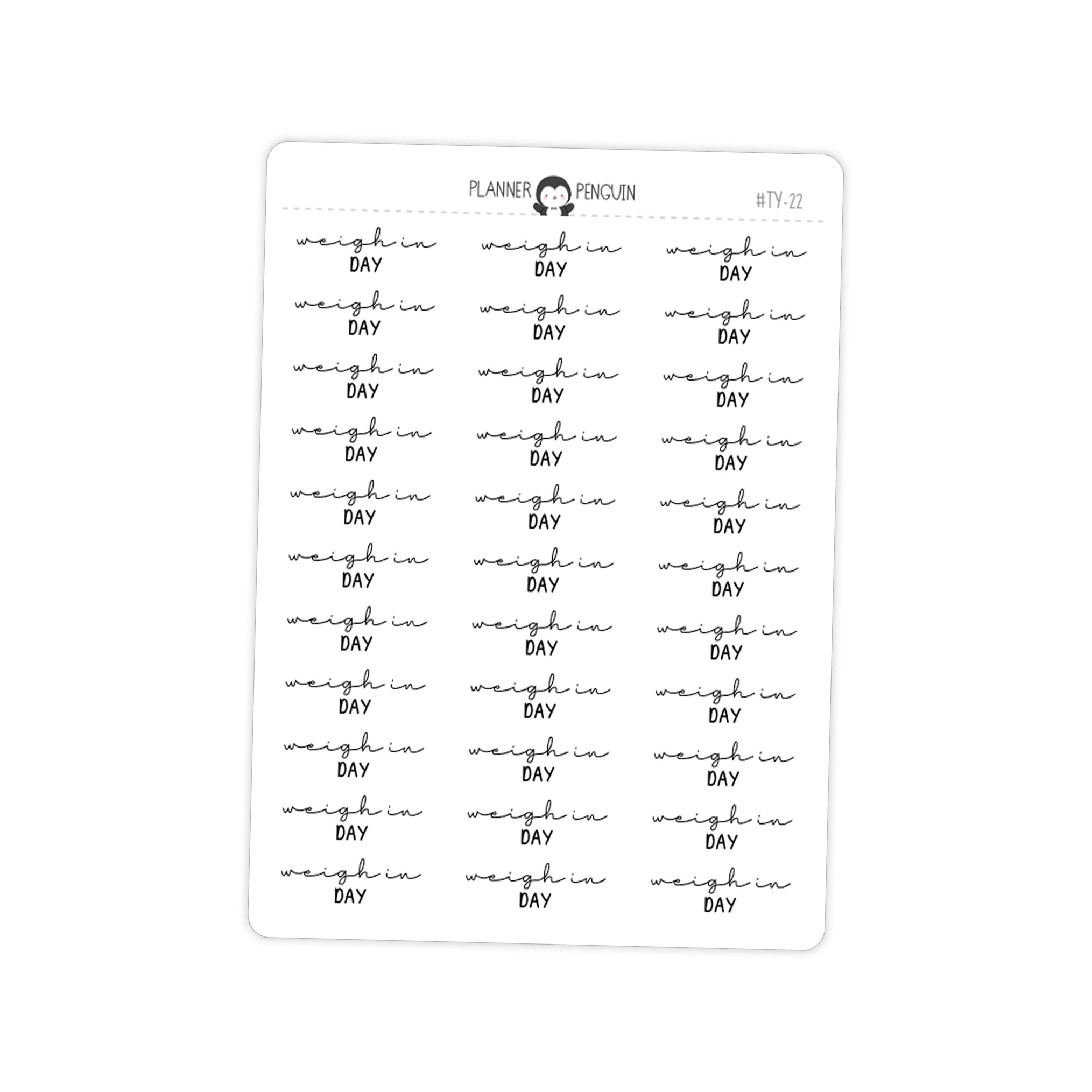 Weigh In Day Fitness Typography stickers
