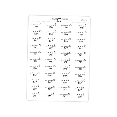 Rest Day Fitness Typography stickers// #TY-23