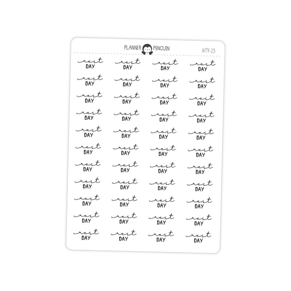 Rest Day Fitness Typography stickers// #TY-23