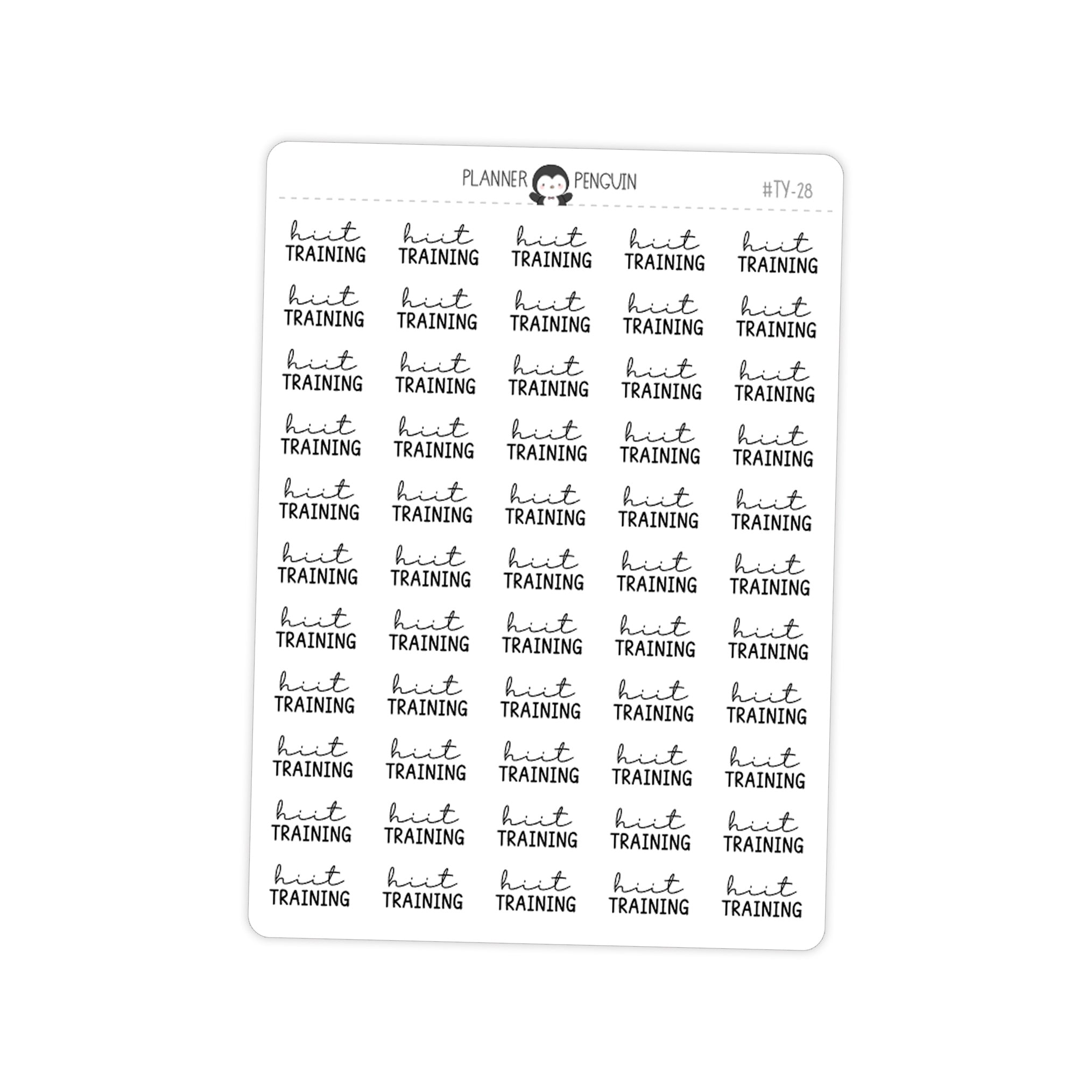 HIIT Training Fitness Typography stickers