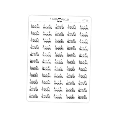 HIIT Training Fitness Typography stickers// #TY-28