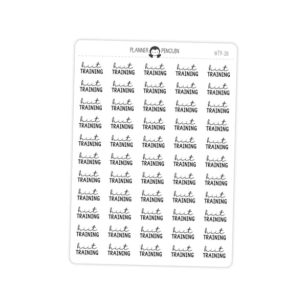HIIT Training Fitness Typography stickers// #TY-28