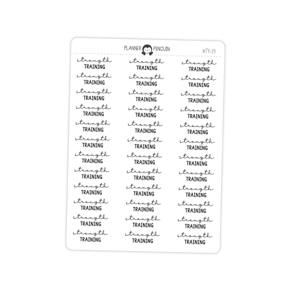 Strength Training Fitness Typography stickers// #TY-29