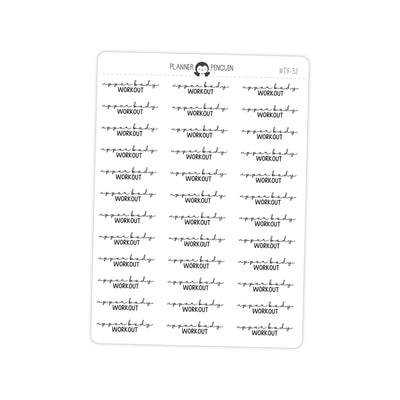 Upper Body Workout Fitness Typography stickers// #TY-32