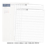 Hobonichi Cousin A5 Weekly Timeline Strips | 5AM | 6AM | 7AM | 8AM | Planner Stickers | #WTL-B&W