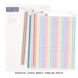 Hobonichi Cousin A5 WEEKLY Timeline Strips| 5AM | 6AM | 7AM | 8AM | Planner Stickers| #WTL-COLOR