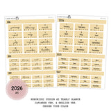 2026 Hobonichi Cousin A5 Yearly view Stickers| English Version | #HB-YG-ENGM-COLOR