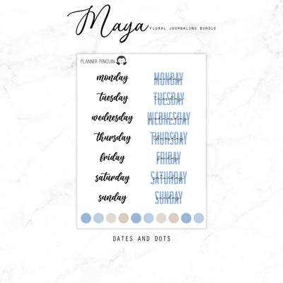 Maya Date Script Stickers | #FB02-DateScript