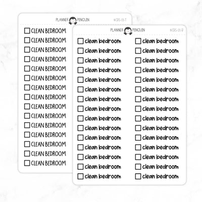 Clean Bedroom Checkbox Text Stickers| CBS-01