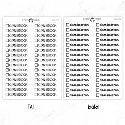 Clean Bedroom Checkbox Text Stickers| CBS-01