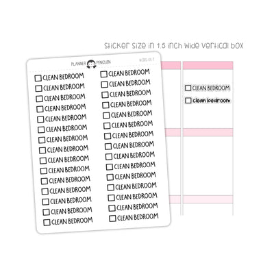 Clean Bedroom Checkbox Text Stickers| CBS-01