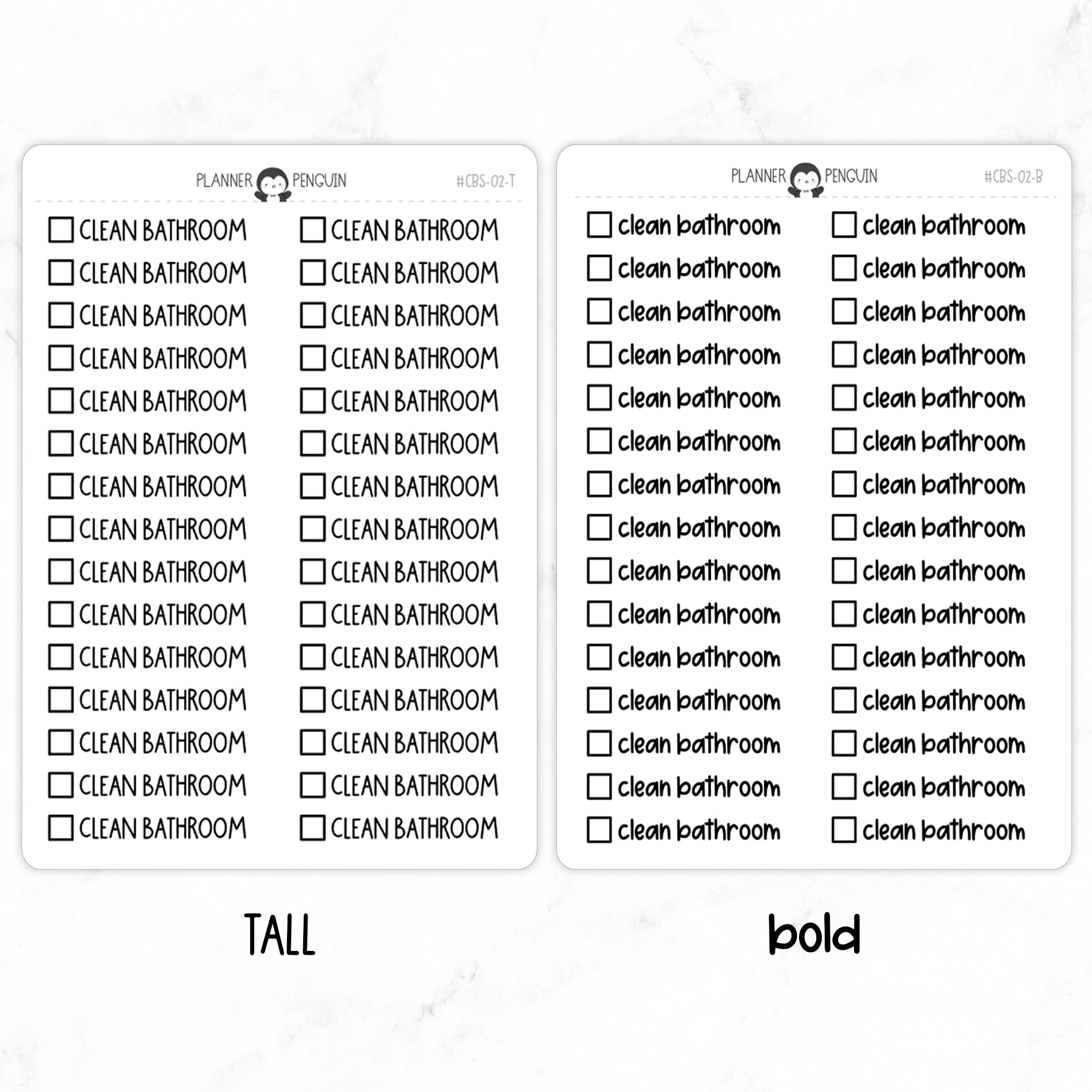 Clean Bathroom Checkbox Text Stickers