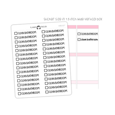 Clean Bathroom Checkbox Text Stickers| CBS-02