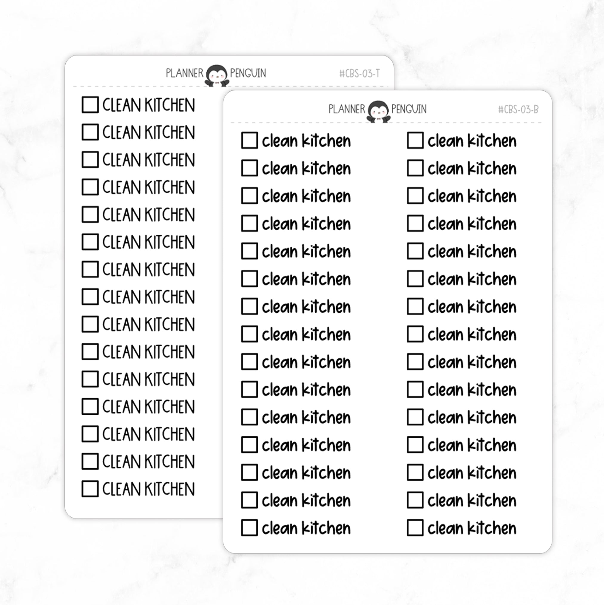 Clean Kitchen Checkbox Text Stickers | CBS-03 – Plannerpenguin