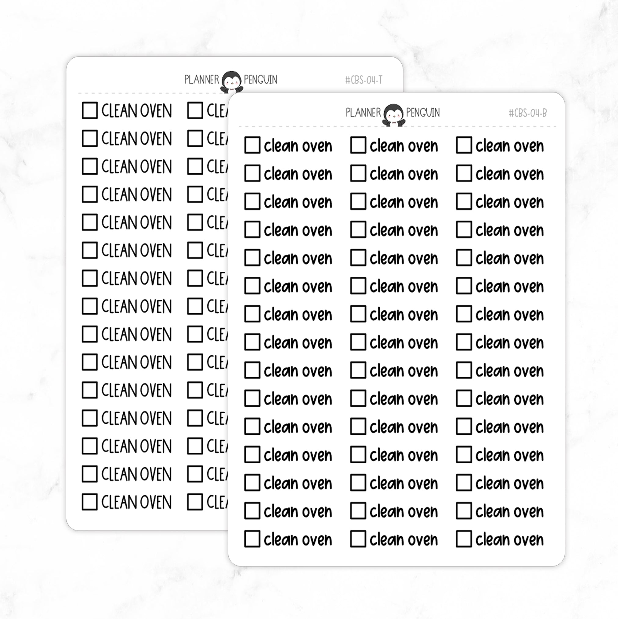 Clean Oven Checkbox Text Stickers