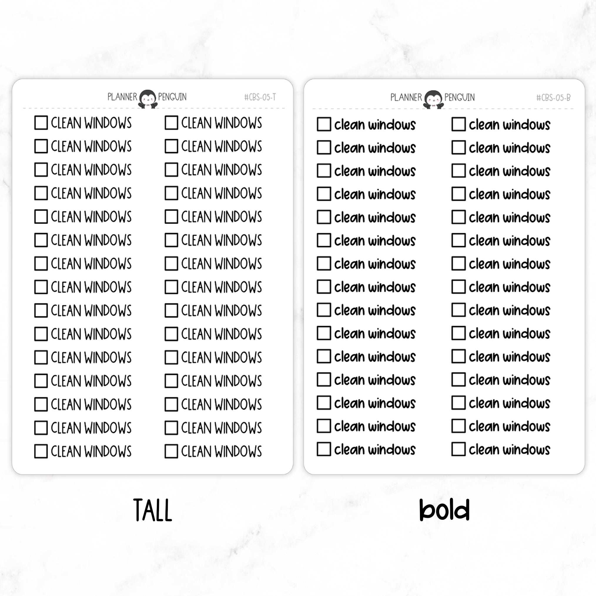 Clean Windows Checkbox Text Stickers