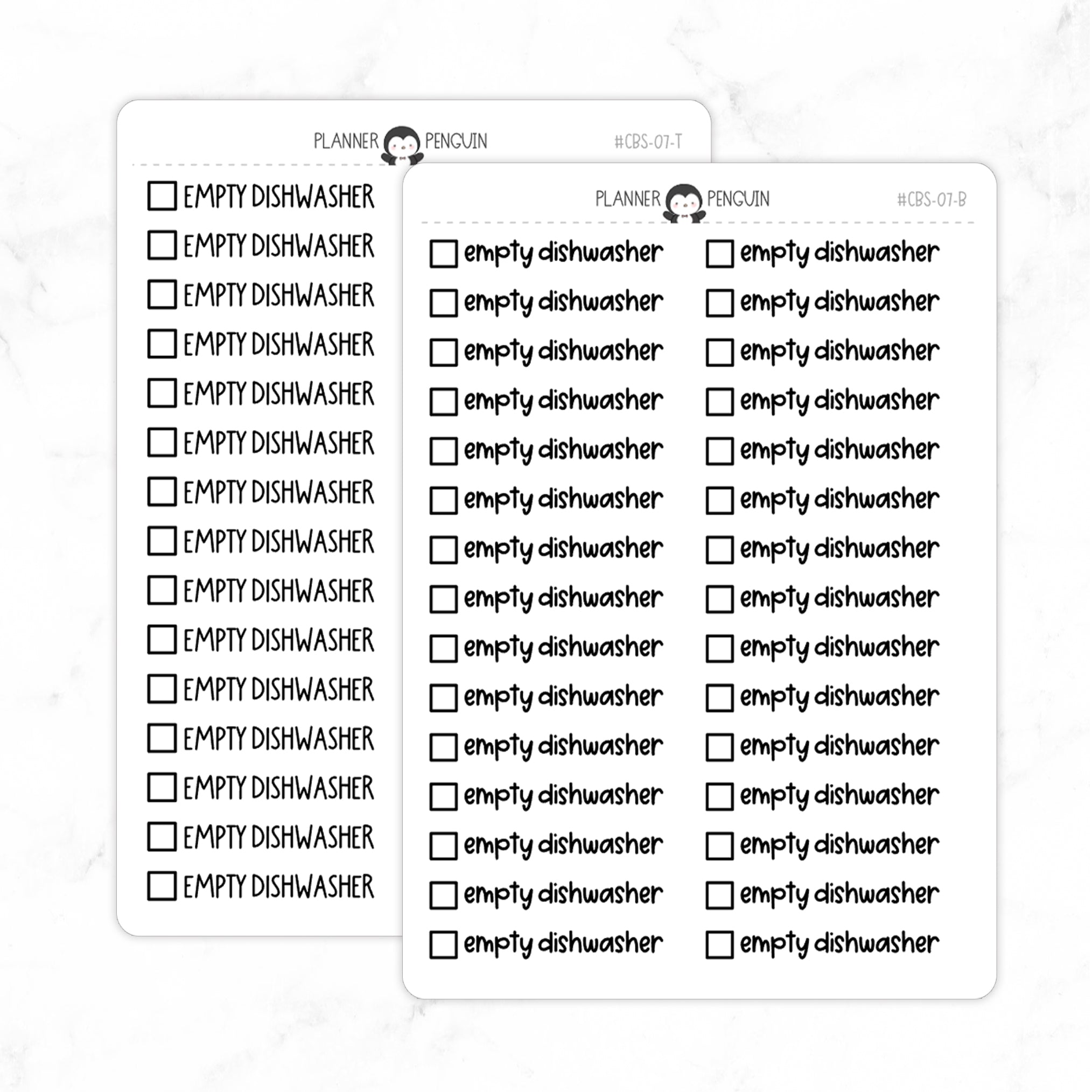 Empty Dishwasher Checkbox Text Stickers